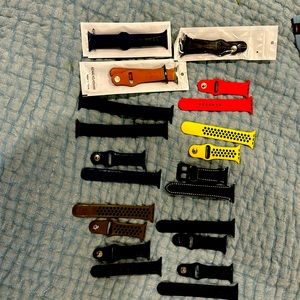 Apple Watch band assortment.